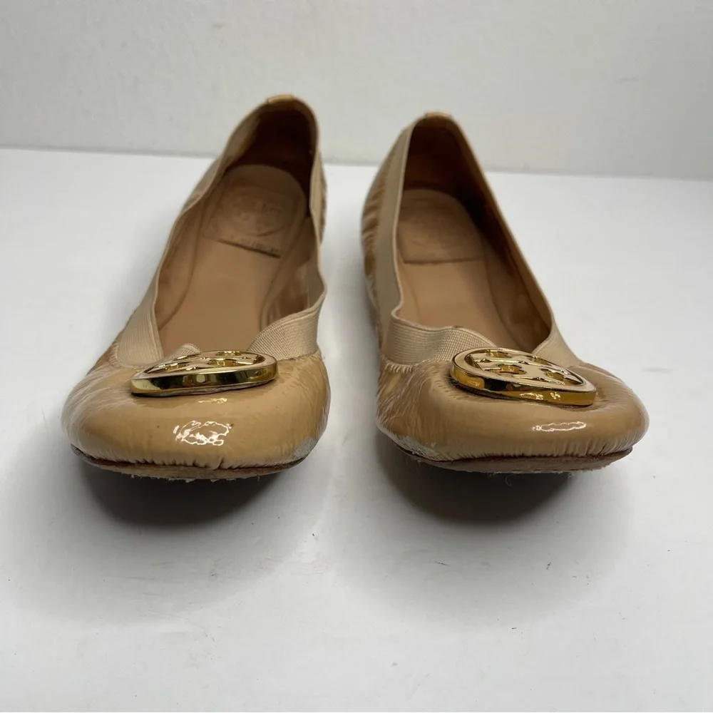 TORY BURCH Caroline Elastic Patent Leather Ballet Ballerina Flats Size 7